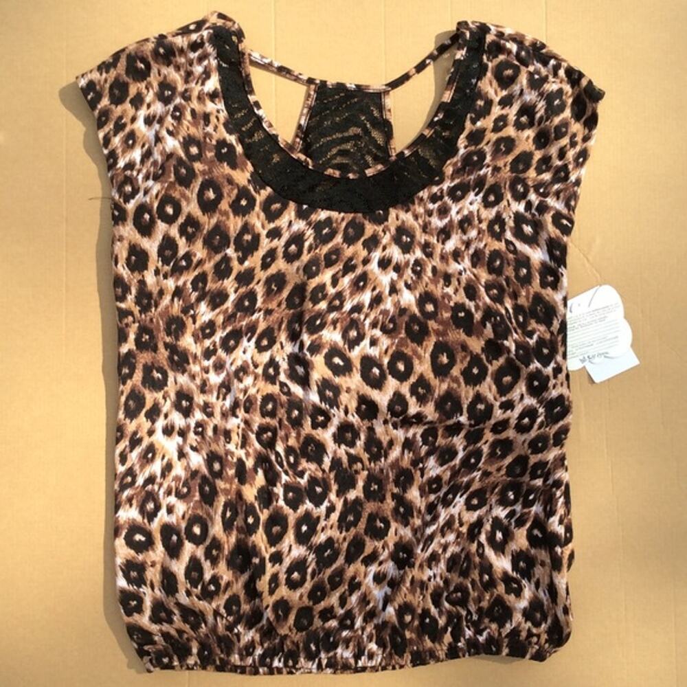 Self Esteem Leopard Print Blouse NWT - Size Large Junior's